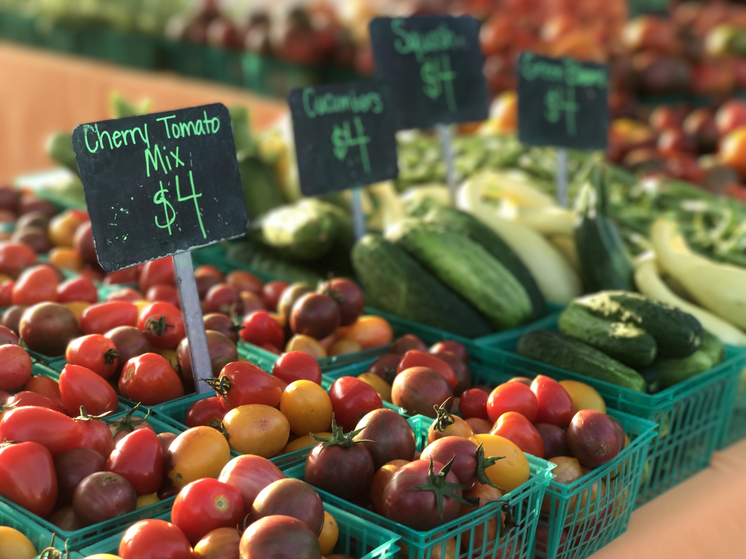 Sandlin Farms cherry tomatoes cucumbers squash horizontal